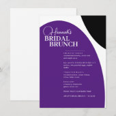 Menu Purple Script Minimal Bridal Brunch Menu (Devant / Derrière)