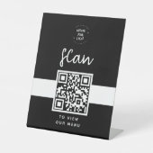 Menu QR-code | Contactloze Logo Reclamebord Met Voetstuk (Voorkant)
