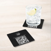 Menu QR-code | Contactloze Logo Vierkante Kartonnen Onderzetter (Insitu)