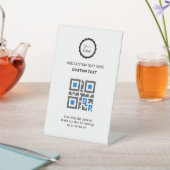 Menu QR-code | Contactloze moderne pedestal Si Reclamebord Met Voetstuk (Insitu)