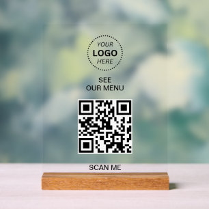 Menu QR-code Creëer uw eigen contactloze moderne Acryl Bord