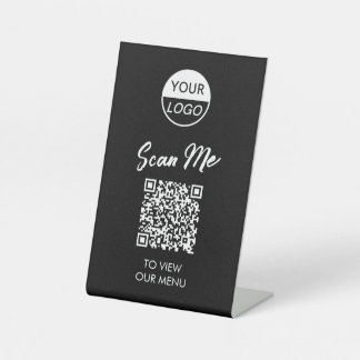 Menu QR-code | Klassiek contactloos voetstuk Reclamebord Met Voetstuk