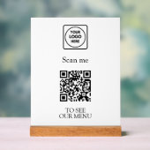 Menu QR Code Moderne | Logo Sans Contact Personnal (Neutre)