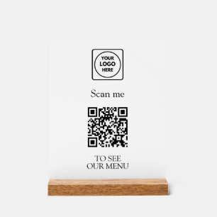 Menu QR Code Moderne Logo Sans Contact Personnal