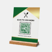 Menu QR Code Numérique du Restaurant Green Gold (Angle)