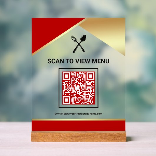 Menu QR Code Numérique du Restaurant Red Gold (Neutre)