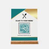 Menu QR Code Numérique du Restaurant Teal Gold (Recto)
