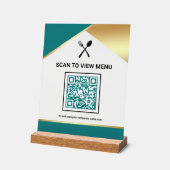 Menu QR Code Numérique du Restaurant Teal Gold (Angle)