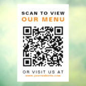 Menu QR Code Restaurant Cafe Raamsticker (Vel 3)