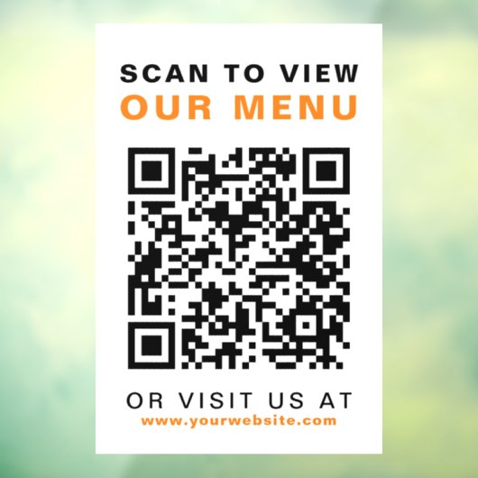 Menu QR Code Restaurant Cafe Raamsticker (Vel 3)