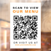 Menu QR Code Restaurant Cafe Raamsticker (Vel 2)