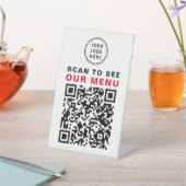 Menu QR Code Restaurant Logo Reclamebord Met Voetstuk (Insitu)