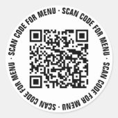 Menu QR Code Restaurants Stickers (Voorkant)