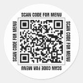 Menu QR Code Restaurants Stickers (Voorkant)