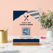 Menu QR Code sans contact Navy Blue pour restauran (Mariage)
