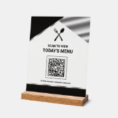 Menu QR Code sans contact noir de restaurant (Angle)