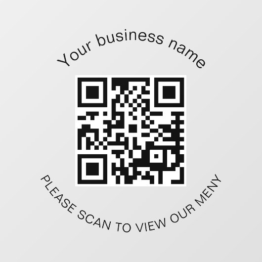 Menu qr code scan restaurant café raamsticker (Vel)