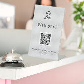 menu QR-code Silver restaurant diner Reclamebord Met Voetstuk