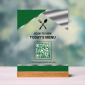 Menu QR Code Vert sans Contact pour Restaurant (Neutre)