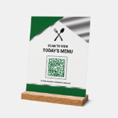 Menu QR Code Vert sans Contact pour Restaurant (Angle)