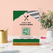 Menu QR Code Vert sans Contact pour Restaurant (Mariage)