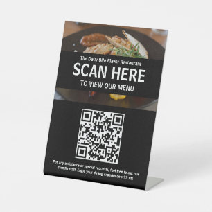 Menu QR-code voor Café of Restaurant Tafelblad Sig Reclamebord Met Voetstuk