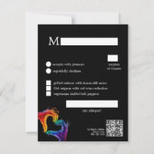 🌈❤️MENU +QR Hart van Trots bruiloft RSVP Kaartje (Achterkant)