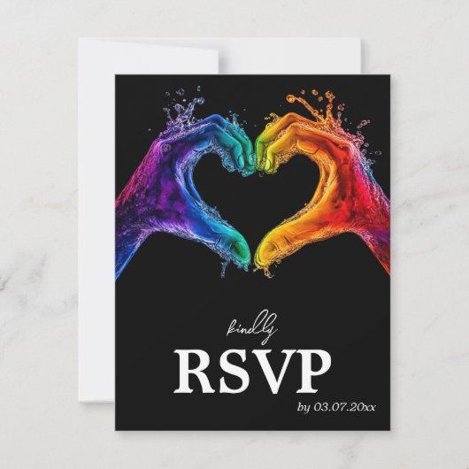 🌈 ❤️ MENU +QR Heart of Pride mariage (Devant)