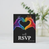 🌈 ❤️ MENU +QR Heart of Pride mariage (Debout devant)