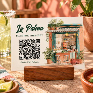 Menu QR Taqueria Enseigne Aquarelle