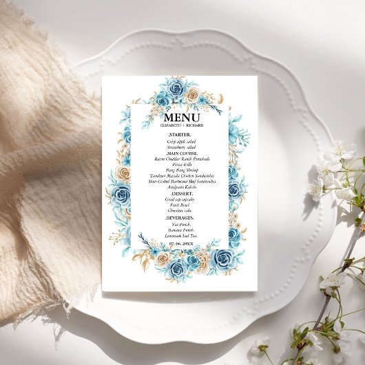 Menu Quelque chose de bleu avant de faire Fête des mari