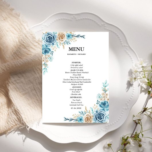 Menu Quelque chose de bleu avant de faire Fête des mari