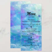 Menu Queue d'une sirène à l'aquarelle Fête d'anniversai (Devant / Derrière)