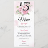 Menu Quinceanera 15e anniversaire Rustique Floral (Devant)