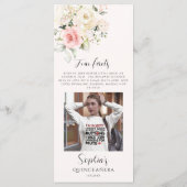 Menu Quinceanera florale rose 15e anniversaire de la fê (Dos)