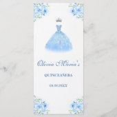 Menu Quinceanera Silver Blue Floral Gown (Dos)