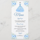 Menu Quinceanera Silver Blue Floral Gown (Devant)