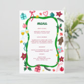 Menu Quirky Whimsical Christmas CUSTOM Holiday Party (Debout devant)