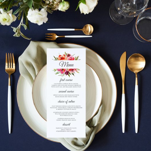 Menu Radiant Romance Floral Mariage