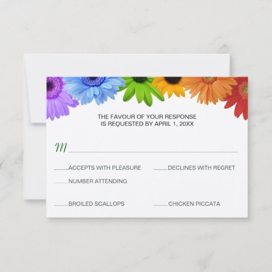 Menu Rainbow Bouquet Weddenschap (Voorkant)