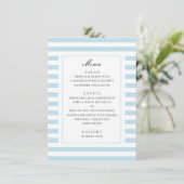 Menu Rayures marines bleues. Mariage rayé moderne (Debout devant)