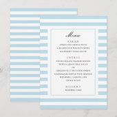 Menu Rayures marines bleues. Mariage rayé moderne (Devant / Derrière)