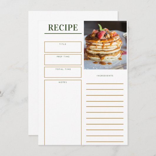 Menu Recepie et (Devant / Derrière)