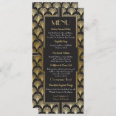 Menu Réception Art déco du Mariage des années 1920 (Devant / Derrière)