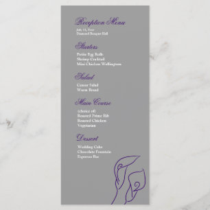 Menu Réception Calla Lilies violet et argent
