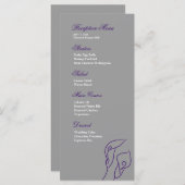 Menu Réception Calla Lilies violet et argent (Devant / Derrière)