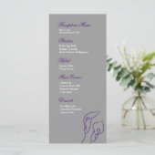 Menu Réception Calla Lilies violet et argent (Debout devant)