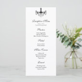 Menu Réception Chandelier noir et blanc (Debout devant)