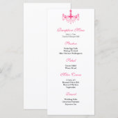 Menu Réception Chandelier rose et noir (Devant / Derrière)