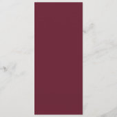 Menu Réception Chic Floral Blush Bourgogne Gold Wedding (Dos)